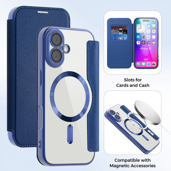 Techsuit SmartMag Book Case iPhone 17 Blue