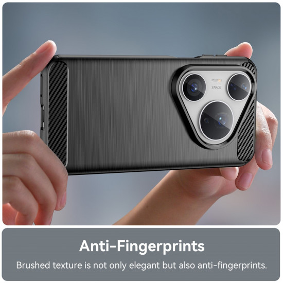 Techsuit Carbon Silicone Huawei Pura 80 Pro / 80 Ultra Black