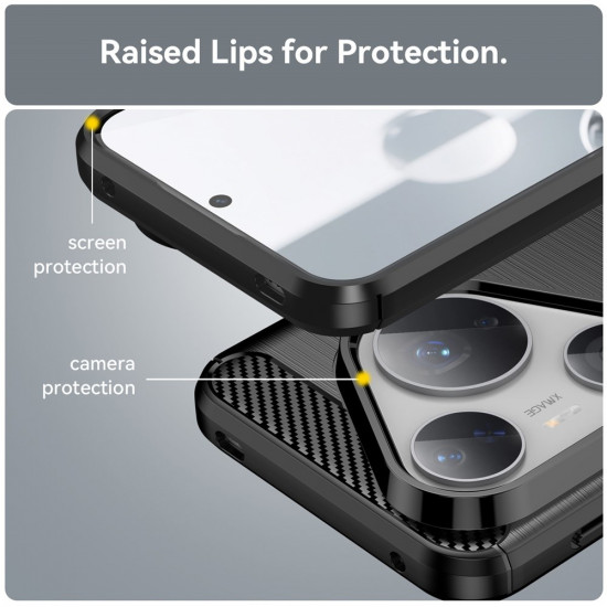Techsuit Carbon Silicone Huawei Pura 80 Pro / 80 Ultra Black