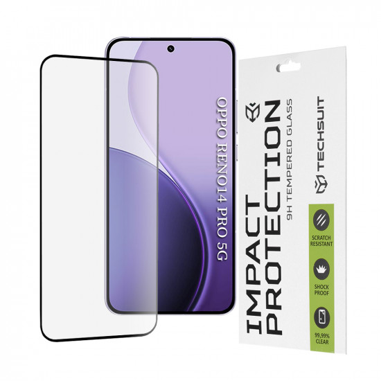Techsuit 111D Full Cover / Full Glue Glass Oppo Reno14 Pro Black