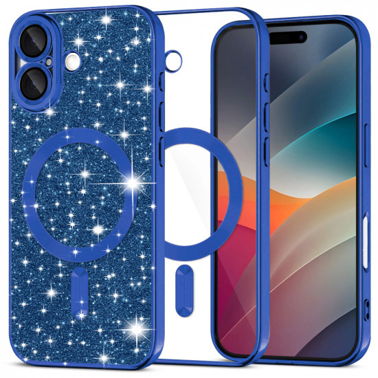 Techsuit Luxury Glitter MagSafe iPhone 17 Deep Blue