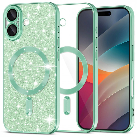 Techsuit Luxury Glitter MagSafe iPhone 17 Light Green