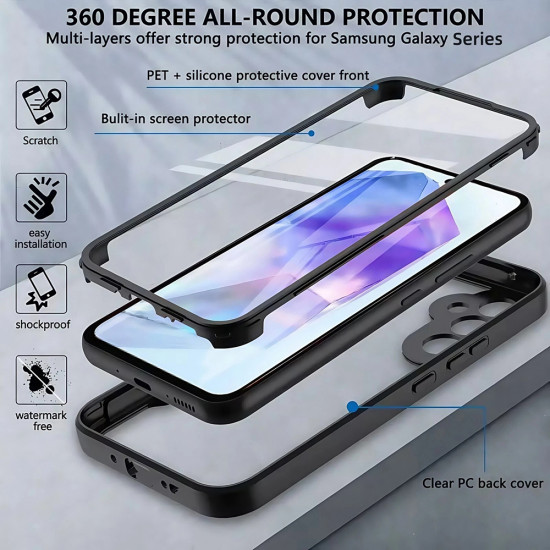 Techsuit ColorVerse 360 Series + Screen Protector Samsung Galaxy S25 FE Black