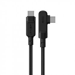 Acefast C5-03 USB-C to USB-C 100W right angled aluminum alloy charging data cable Black Acefast C5-03 USB-C to USB-C 100W right angled aluminum alloy charging data cable Black