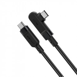 Acefast C5-03 USB-C to USB-C 100W right angled aluminum alloy charging data cable Black Acefast C5-03 USB-C to USB-C 100W right angled aluminum alloy charging data cable Black