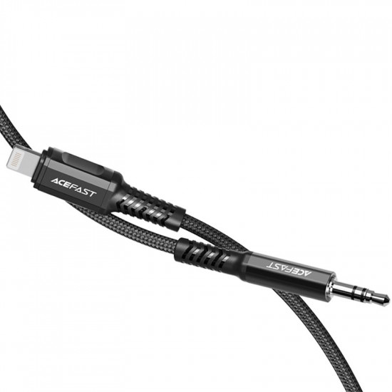 Acefast C1-06 Lightning to 3.5mm aluminum alloy audio cable black