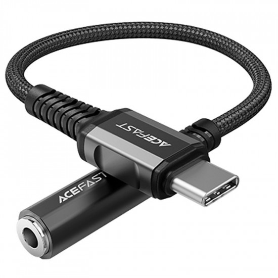Acefast C1-07 USB-C to 3.5mm aluminum alloy headphones adapter cable black