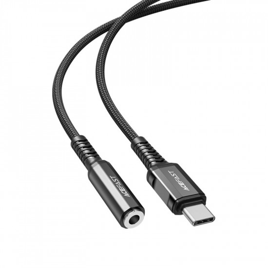 Acefast C1-07 USB-C to 3.5mm aluminum alloy headphones adapter cable black