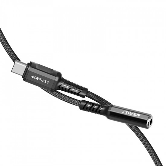 Acefast C1-07 USB-C to 3.5mm aluminum alloy headphones adapter cable black