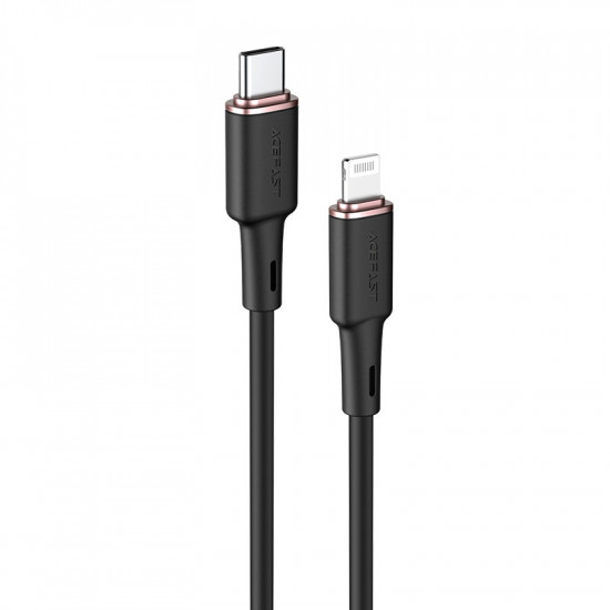 Acefast C2-01 USB-C to Lightning zinc alloy silicone charging data cable black