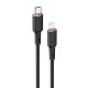 Acefast C2-01 USB-C to Lightning zinc alloy silicone charging data cable black