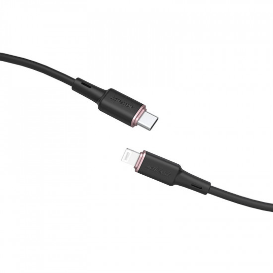 Acefast C2-01 USB-C to Lightning zinc alloy silicone charging data cable black