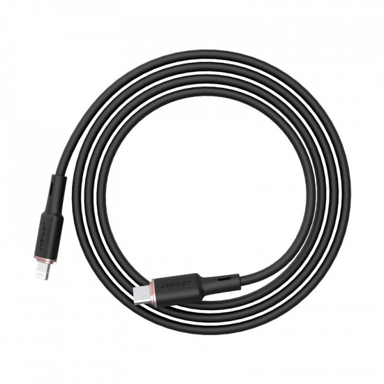 Acefast C2-01 USB-C to Lightning zinc alloy silicone charging data cable black