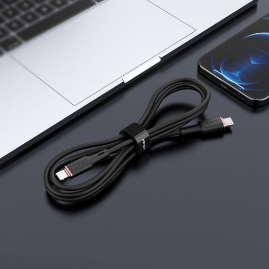 Acefast C2-01 USB-C to Lightning zinc alloy silicone charging data cable black
