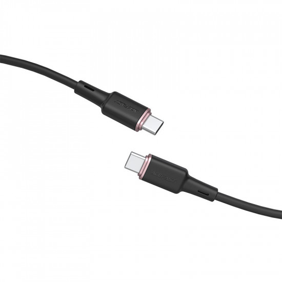 Acefast C2-03 USB-C to USB-C zinc alloy silicone charging data cable black