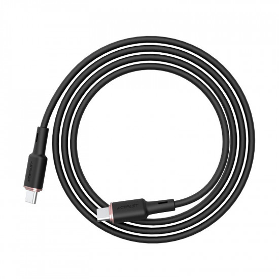 Acefast C2-03 USB-C to USB-C zinc alloy silicone charging data cable black