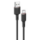 Acefast C2-04 USB-A to USB-C zinc alloy silicone charging data cable black