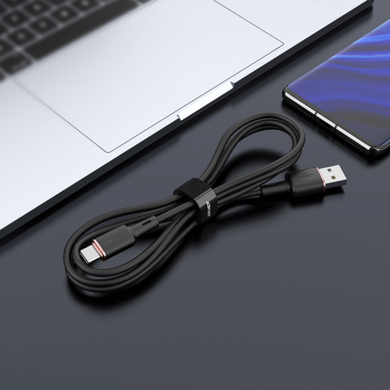 Acefast C2-04 USB-A to USB-C zinc alloy silicone charging data cable black