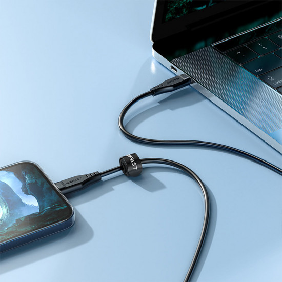 Acefast C3-01 USB-C to Lightning TPE charging data cable black Acefast C3-01 USB-C to Lightning TPE charging data cable black