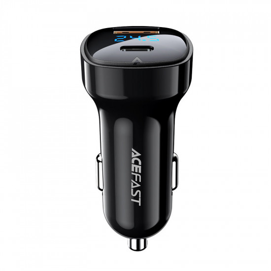 Acefast B4 digital display 66W(USB-C+USB-A) dual port car charger black Acefast B4 digital display 66W(USB-C+USB-A) dual port car charger black