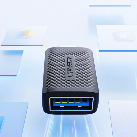 Acefast Adapter (J1) Type C to USB 3.0, 5Gbps, Fast Charging, Data Transmission Black
