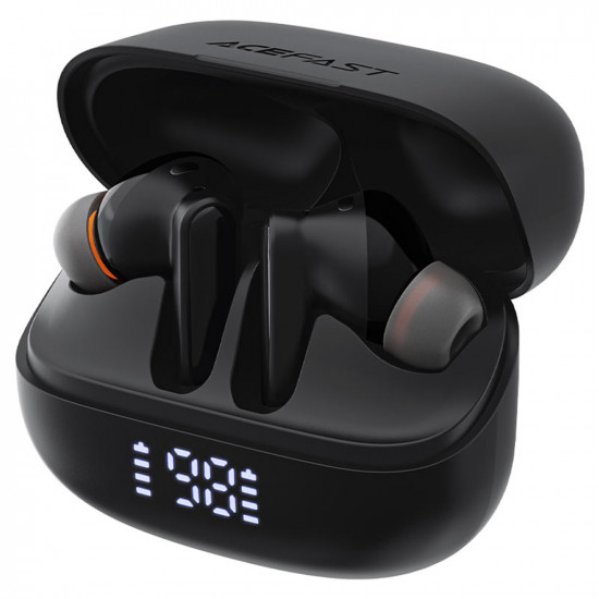 Acefast Wireless Earbuds (W1) Type C, TWS, Bluetooth 5.4, Call Noise Reduction, IPX4, LED Digital Display Black