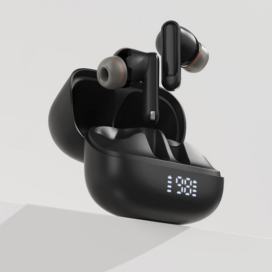 Acefast Wireless Earbuds (W1) Type C, TWS, Bluetooth 5.4, Call Noise Reduction, IPX4, LED Digital Display Black