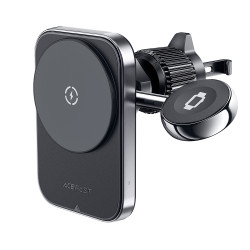 Acefast  Car Holder with Wireless Charging (D18)  for iPhone, 2in1 Wireless Fast Charging, for Air Vant, Lock Clip  Black Acefast  Car Holder with Wireless Charging (D18)  for iPhone, 2in1 Wireless Fast Charging, for Air Vant, Lock Clip  Black