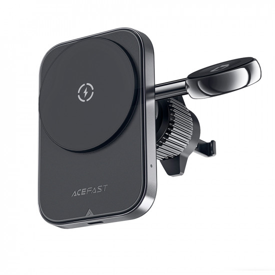 Acefast  Car Holder with Wireless Charging (D18)  for iPhone, 2in1 Wireless Fast Charging, for Air Vant, Lock Clip  Black