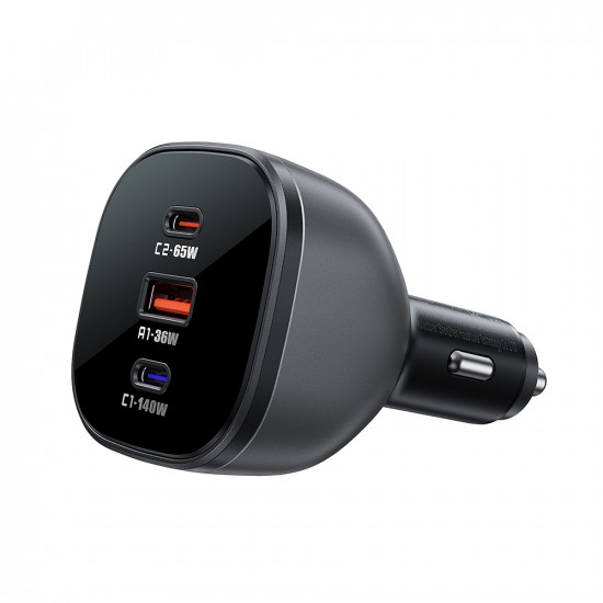 Acefast Car Charger (B14) 2x USB C, USB, 165W, Fast Charging, Intelligent Temperature Control Black