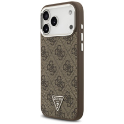 Case Guess 4G Triangle Logo MagSafe for iPhone 17 Pro Max brown