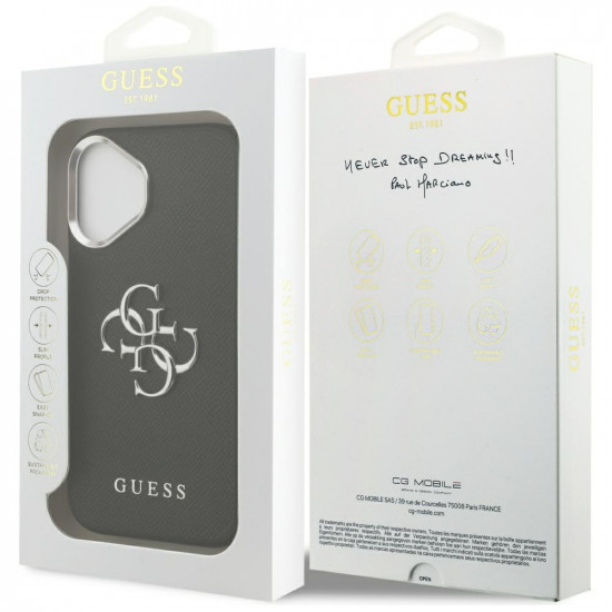 Case Guess Grained Big 4G Classic Logo for iPhone 17 black