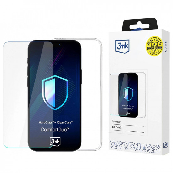 3mk [Pack] ComfortDuo Glass + Case iPhone 16 Pro Clear