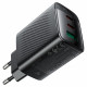 Acefast Wall Charger (A108) GaN, Fast Charging, 2x Type C, USB, 67W, 3A, Smart Chip Black