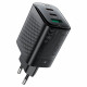 Acefast Wall Charger (A108) GaN, Fast Charging, 2x Type C, USB, 67W, 3A, Smart Chip Black