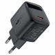 Acefast Wall Charger (A113) with Digital Display, Fast Charging, GaN, Type C, PD20W Black