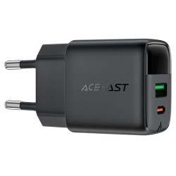 Acefast Wall Charger (A114) with Digital Display, Fast Charging, GaN, USB, Type C, PD25W, 5V/3A Black Acefast Wall Charger (A114) with Digital Display, Fast Charging, GaN, USB, Type C, PD25W, 5V/3A Black