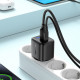 Acefast Wall Charger (A114) with Digital Display, Fast Charging, GaN, USB, Type C, PD25W, 5V/3A Black