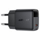 Acefast Wall Charger (A115) with Digital Display, Fast Charging, GaN, Type C, PD30W Black
