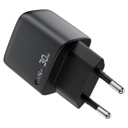 Acefast Wall Charger (A115) with Digital Display, Fast Charging, GaN, Type C, PD30W, with USB C Cable, 1.2m Black Acefast Wall Charger (A115) with Digital Display, Fast Charging, GaN, Type C, PD30W, with USB C Cable, 1.2m Black