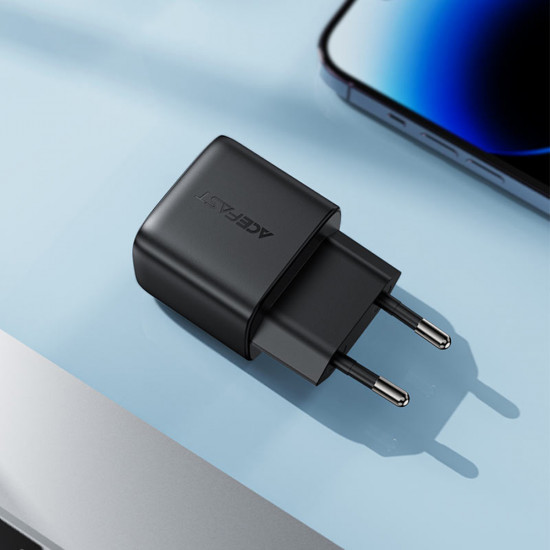Acefast Wall Charger (A116) with Digital Display, Fast Charging, GaN, Type C, USB, PD35W Black