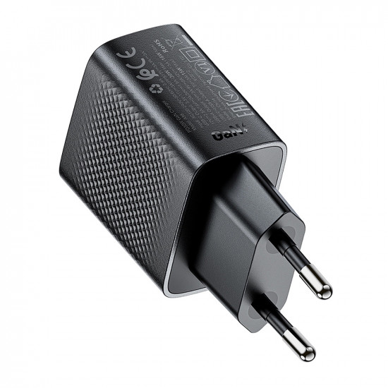 Acefast Wall Charger (A98) GaN, Fast Charging, USB, Type C, 30W, 5V/3A, Smart Chip Black