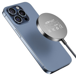 Acefast Magnetic Wireless Charger (E24) MagSafe, Fast Charge, Qi2, Type C, 15W, 2.25A, Tempered Glass, 1.2m Metal Gray Acefast Magnetic Wireless Charger (E24) MagSafe, Fast Charge, Qi2, Type C, 15W, 2.25A, Tempered Glass, 1.2m Metal Gray