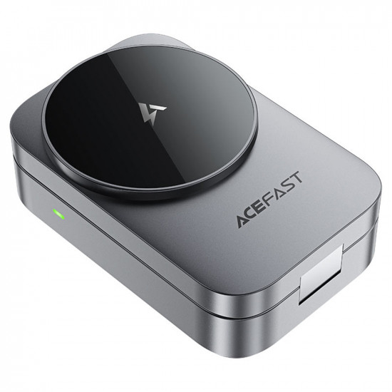Acefast Charging Station 3in1 (E22) for Phone, Earbuds, Apple Watch, 22.5W, 2.5A, Foldable Metal Gray