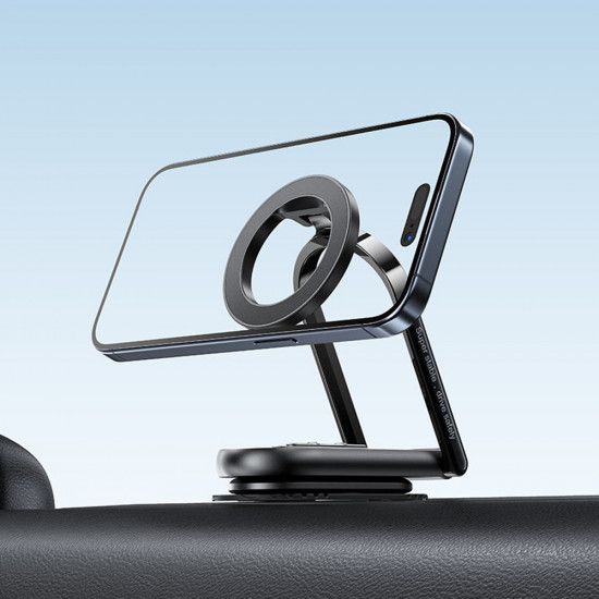 Acefast Car Holder (D54) Magnetic Grip, for Dashboard / Windshield, 360°, Dual Axis, Detachable Base, Max. 6.9" Black