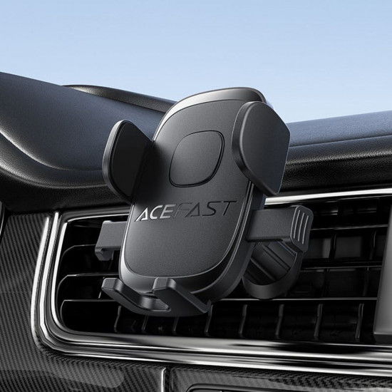 Acefast Car Holder (D56) for Air Vent, 4.7" 6.9" Phones, One Key Lock, Silicone Grip Black