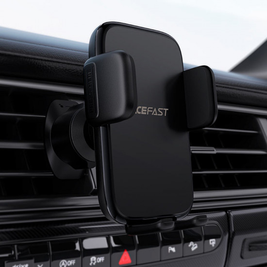 Acefast Car Holder (D27) for Air Vent, Free Rotation, Multi Angle Adjustment, Lock Clip, for 4.5 6.7" Phones Black