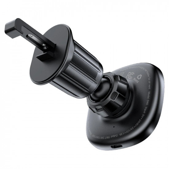 Acefast Car Holder with Wireless Charging (D46) for Air Vent, Magnetic Grip, Non Slip, 15W, for 4.7 6.9" Phones Black