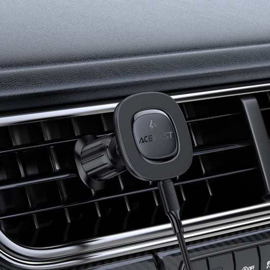 Acefast Car Holder with Wireless Charging (D46) for Air Vent, Magnetic Grip, Non Slip, 15W, for 4.7 6.9" Phones Black