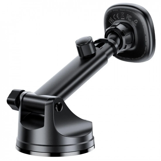 Acefast Car Holder with Wireless Charging (D47) for Dashboard, Magnetic Grip, Lock Clip, 15W, for 4.7 6.9" Phones Black